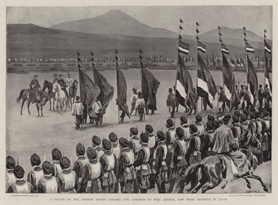 En gjennomgang av de kinesiske troppene som danner Garnison of Port Arthur, som nå blir investert av Japan av Frank Dadd