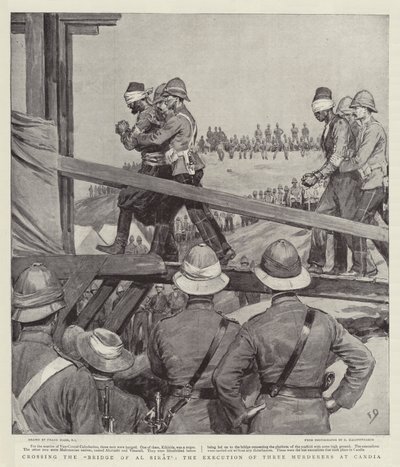 Krysser broen til Al Sirat, henrettelsen av tre mordere ved Candia av Frank Dadd