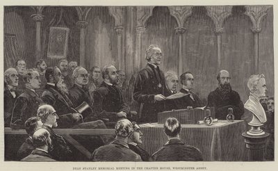 Dean Stanley Memorial Meeting i Chapter House, Westminster Abbey av Frank Dadd