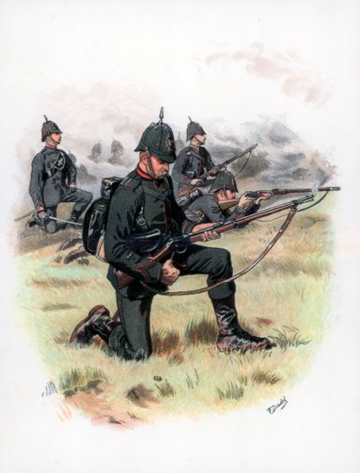 Marching Order, The Kings Royal Rifle Corps tidligere 60th Rifles, 1889. av Frank Dadd