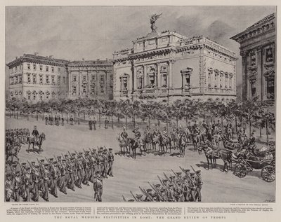 De kongelige bryllupsfestene i Roma, den store gjennomgangen av tropper av Frank Dadd