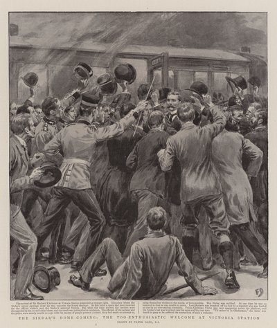 Sirdarens hjemkomst, den for entusiastiske velkommen på Victoria Station av Frank Dadd