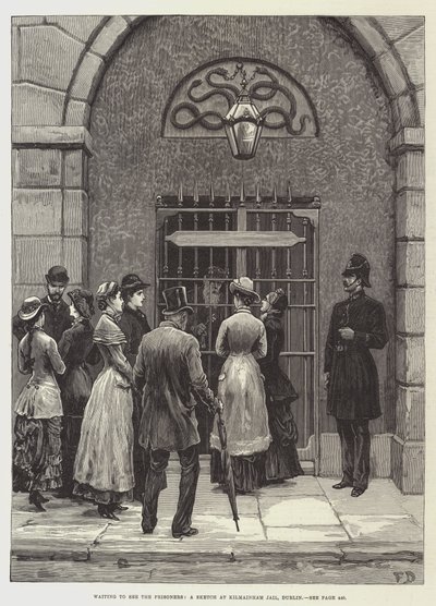 Venter på å se Prisoners, a Sketch at Kilmainham Jail, Dublin av Frank Dadd