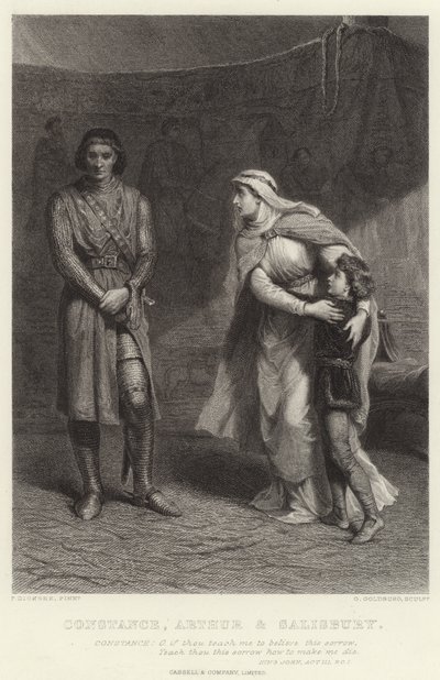 Constance, Arthur og Salisbury, King John, Act III, Sc I av Frank Dicksee
