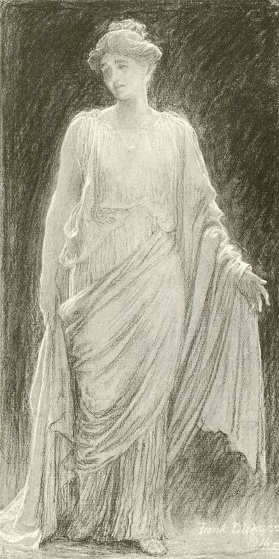 Madame de Navarro (Mary Anderson) som Hermine i et "Vintereventyr" (gravyr) av Frank Dicksee