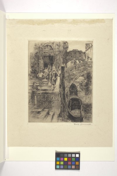 Sukkenes bro, Venezia (Plate 1) (blekk) av Frank Duveneck
