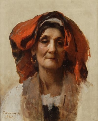 Leder for en italiensk kvinne, 1887 av Frank Duveneck