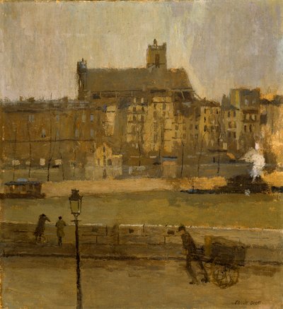 Quai de la Seine, St. Gervais kirke, n.d. av Frank Edwin Scott