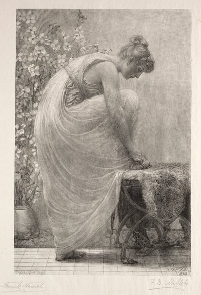 Lacing the Sandal, 1886. av Frank French