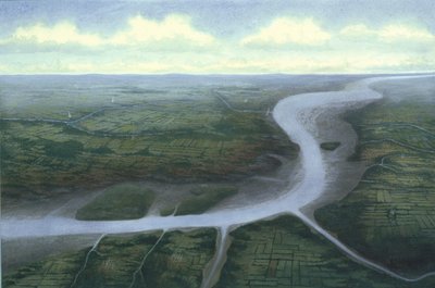 Forhistorisk sentrale London, med utsikt mot sør-vest, ca 30 f.Kr av Frank Gardiner