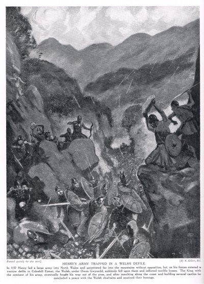 Henrys hær fanget i en walisisk uren, 1920-tallet av Frank Gillett