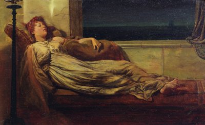 Klassisk dame liggende på en sjeselong av Frank Hobden