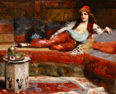 Orientalsk blomst, ca. 1890-1899 (olje på lerret) av Frank Holman