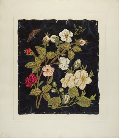 Håndlagde blomster på svart av Frank J. Mace