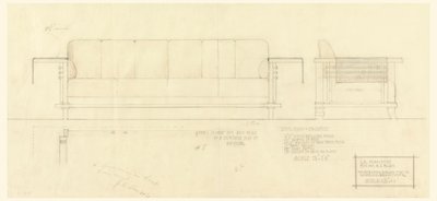 Living Room Davenport, Henry J. Allen Residence, Wichita, Kansas av Frank Lloyd Wright