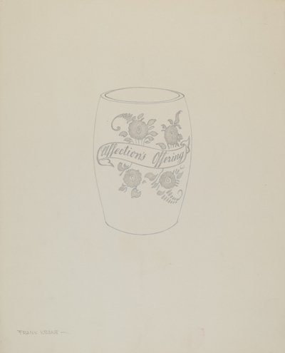 Amerikansk "bohemsk" glasskrus av Frank M. Keane