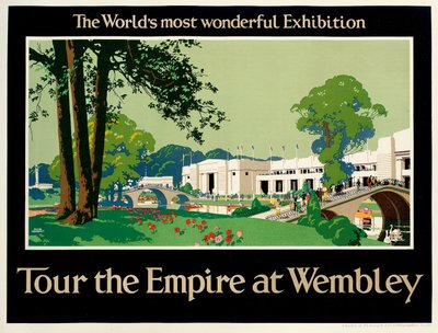 "Tour the Empire at Wembley", plakat som reklamerer for British Empire Exhibition av Frank Newbould