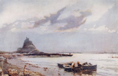 Holy Island (farge litho) av Frank Southgate