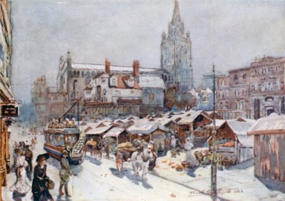 Norwich Market Place (fargelitografi) av Frank Southgate