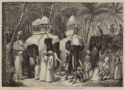 Elefantene til Rajah of Travancore av Frank Vizetelly