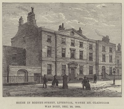 Hus i Rodney-Street, Liverpool, hvor Mr Gladstone ble født, 29. desember 1809 av Frank Watkins