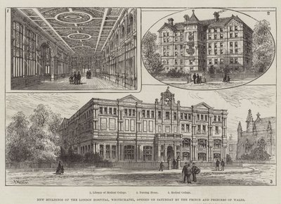 New Buildings of the London Hospital, Whitechapel, åpnet lørdag av prinsen og prinsessen av Wales av Frank Watkins