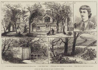 Scene for angrepet på Lady Florence Dixie av Frank Watkins