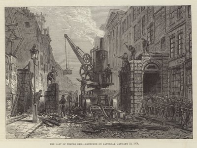 The Last of Temple Bar, skissert lørdag 12. januar 1878 av Frank Watkins