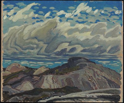 oktober, Cranberry Hills, 1943 (olje på kryssfinerpanel) av Franklin Carmichael