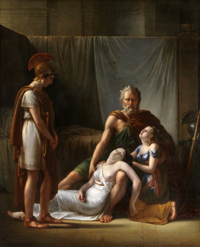 The Death of Belisarius' Wife (olje på lerret) av François Joseph Kinsoen