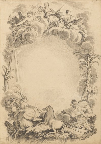 Design for en eske til ære for William Earl Cowper (ca. 1665-1723) av François Boucher