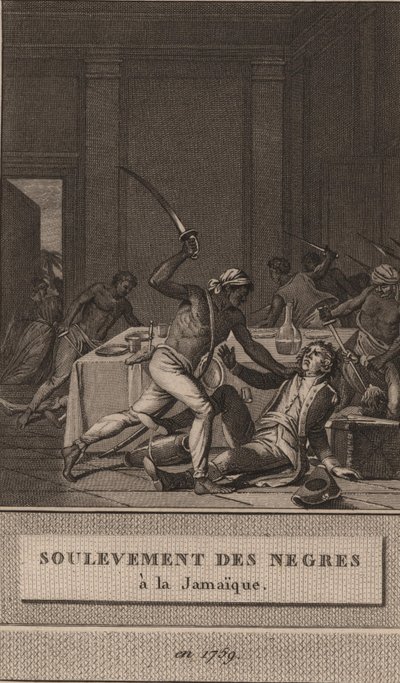 Opprør av de svarte slavene på Jamaica i 1760, 1800. av François Anne David