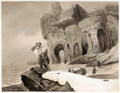 Bear Island fra Travels in Scandinavia, Lappland, Spitsbergen and the Færøyene, pub. 1852. av François Auguste Biard