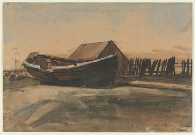 Båt på en strand, Le Tréport av François Bonvin