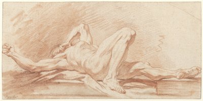 Studie av en liggende naken mann av François Boucher (possibly)