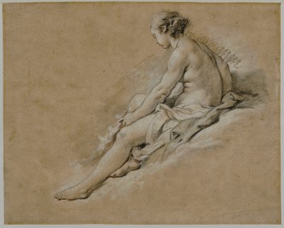 En sittende naken jente av François Boucher