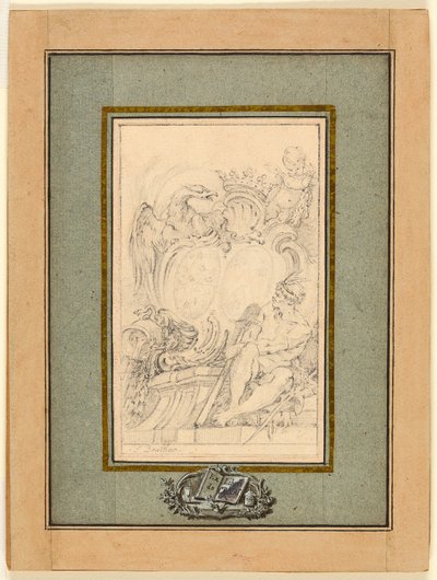 Armorial Bookplate for Crozat, Baron de Thiers av François Boucher