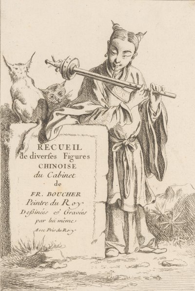 Samling av forskjellige kinesiske figurer, 1738-45. av François Boucher