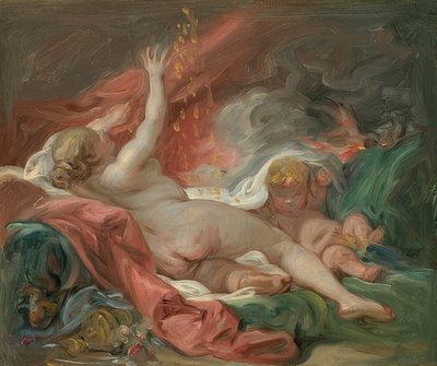 Danaë (studie). Rundt 1760 av François Boucher