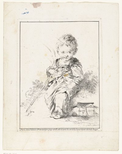 Den lille skorsteinsfeieren Le petit Savoyard Fire trykk med barn (serietittel) av François Boucher