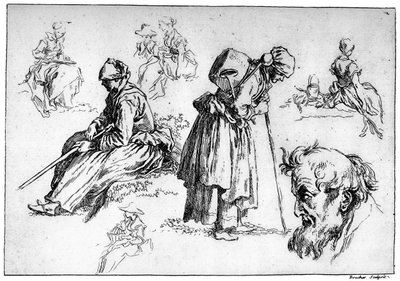 Diverse figurer, c1720-1770, 1924 av François Boucher