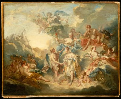 F.Boucher, bryllup av Amor og Psyke / maleri, 1700-tallet av François Boucher