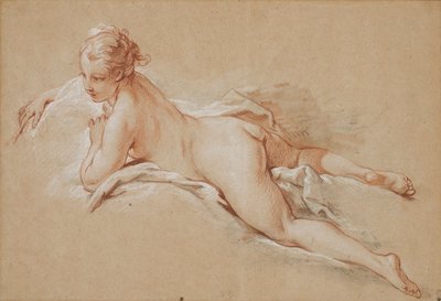 Kvinne som ligger på magen av François Boucher