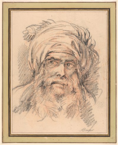Leder for en mann i turban av François Boucher