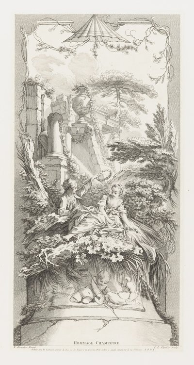 Hyllest til landsbygda (pastoral) i nye konsepter for skjermer av François Boucher