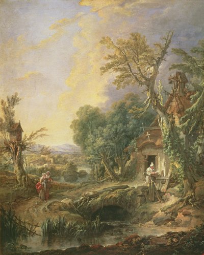 Landskap med en eremitt, 1742 av François Boucher