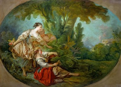 Lappeau, sa. Lappeau, dit loiseau fanget i garnene Lokkefuglen, også kalt The bird cau av François Boucher