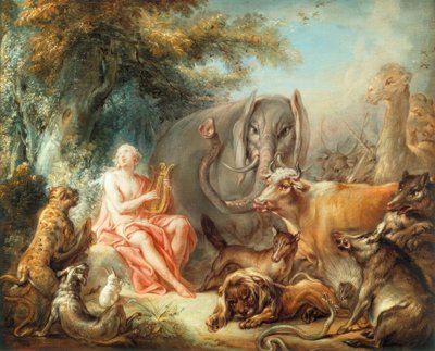Orfeus sjarmerer dyrene av François Boucher