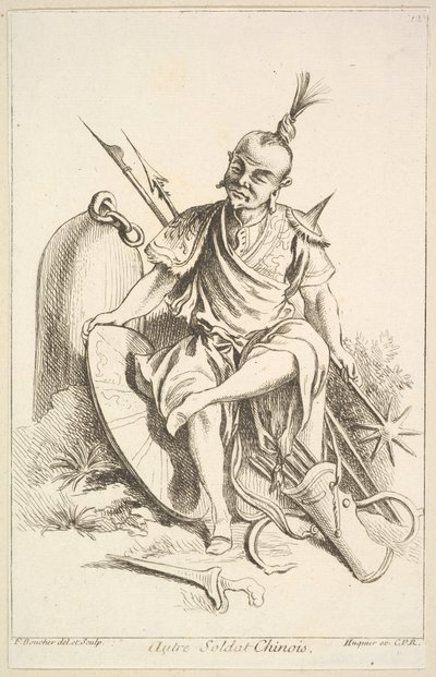 Annen kinesisk soldat, 1738-45. av François Boucher