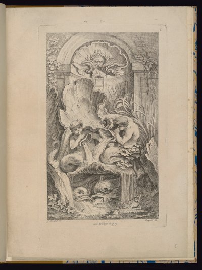 Plate 6, Receuil de Fontaines (Samling av fontener) av François Boucher